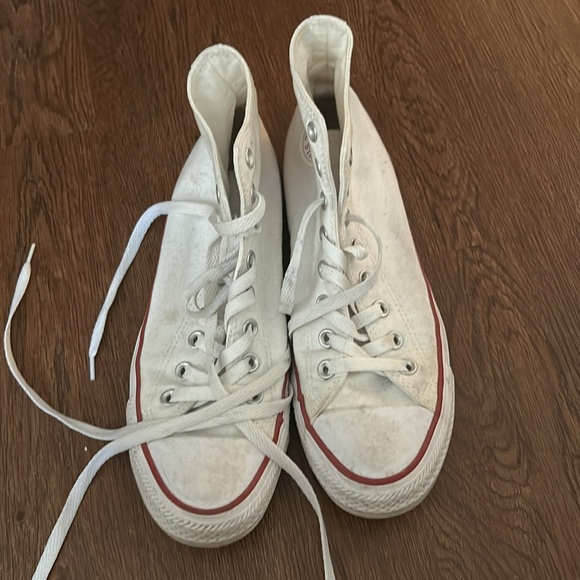 Lightly worn white high top all stars! - Picture 2 of 3